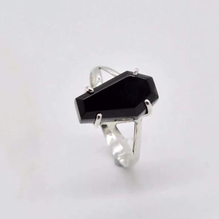 Bague cercueil en onyx noir Olivenorma
