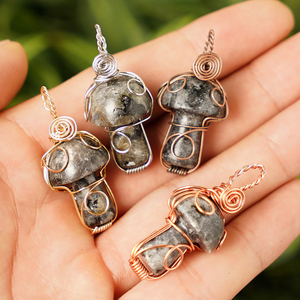 Collier en pierre de guérison naturelle Olivenorma aux champignons