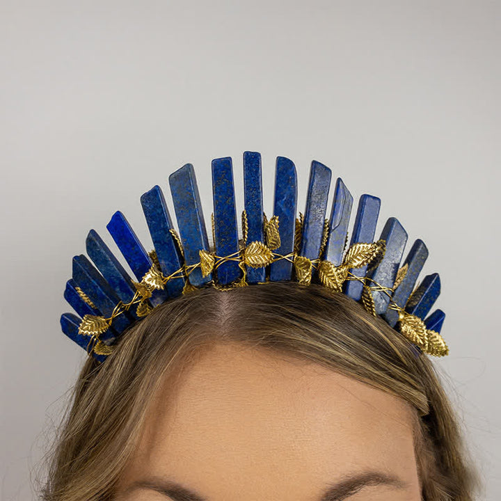 Couronne de cristal de sorcière de lune en lapis-lazuli Olivenorma