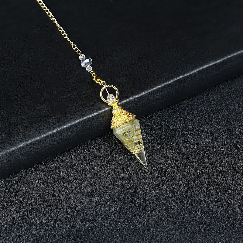Pendule pyramidale hexagonale en cristal résineline naturelle Olivenorma
