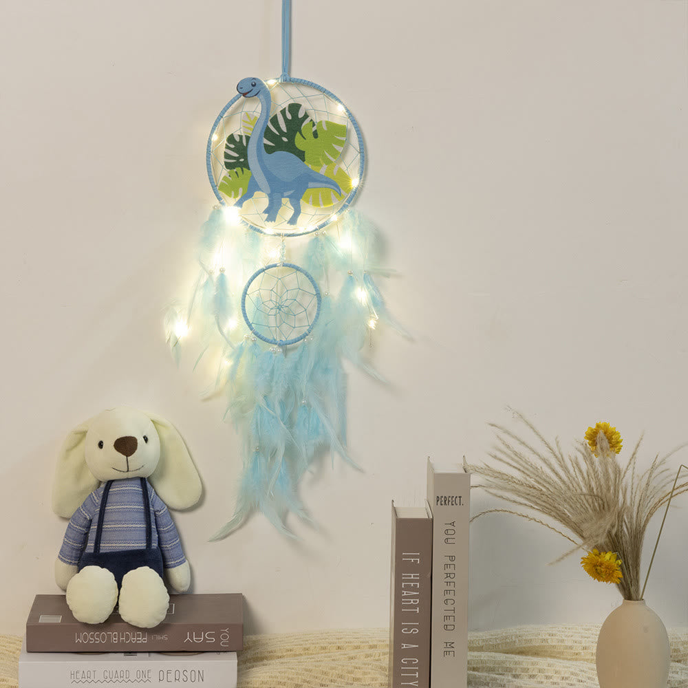 Attrape-rêves en plumes de dinosaure Olivenorma pour enfants