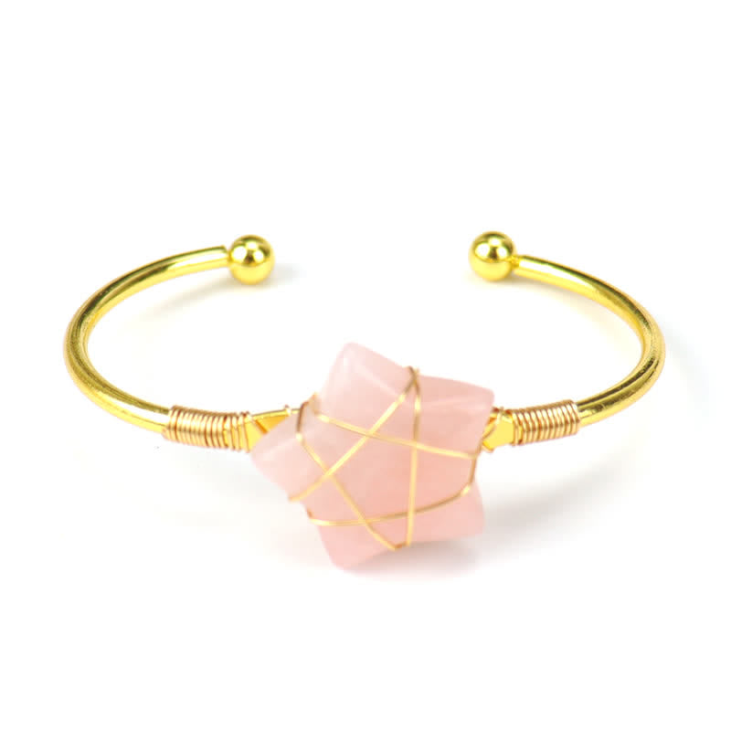 Bracelet en pierres précieuses en forme d'étoile enveloppé de fil d'or Olivenorma