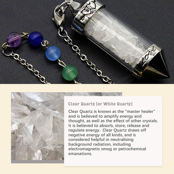 Pendule de méditation en cristal coloré pour les chakras