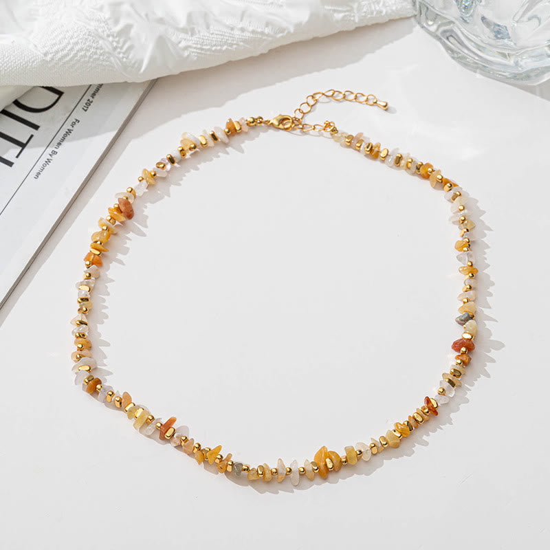 Collier et bracelet en gravier d'améthyste et de citrine naturelle Olivenorma