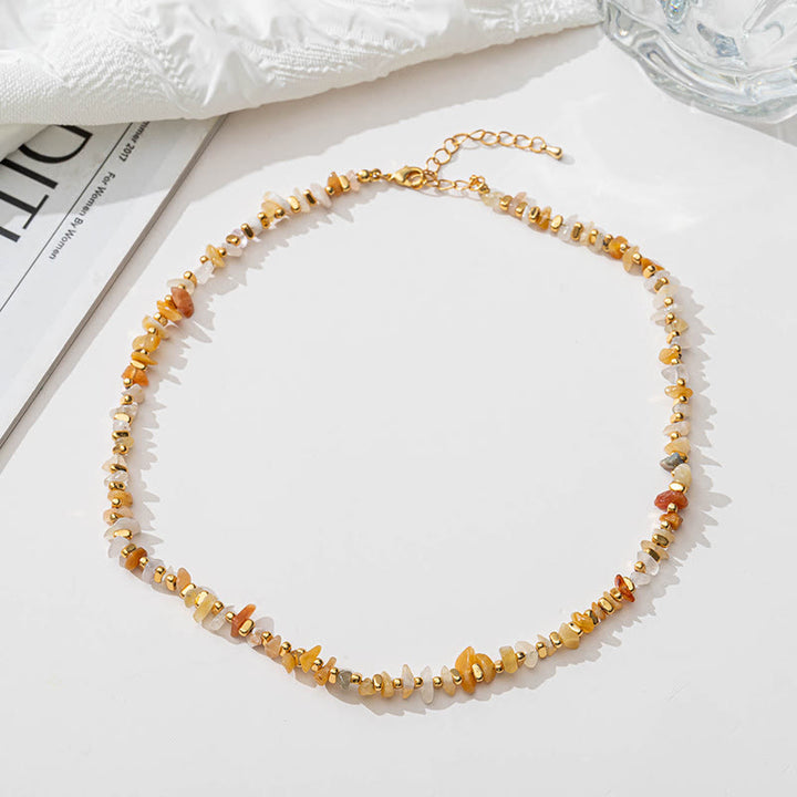 Collier et bracelet en gravier d'améthyste et de citrine naturelle Olivenorma
