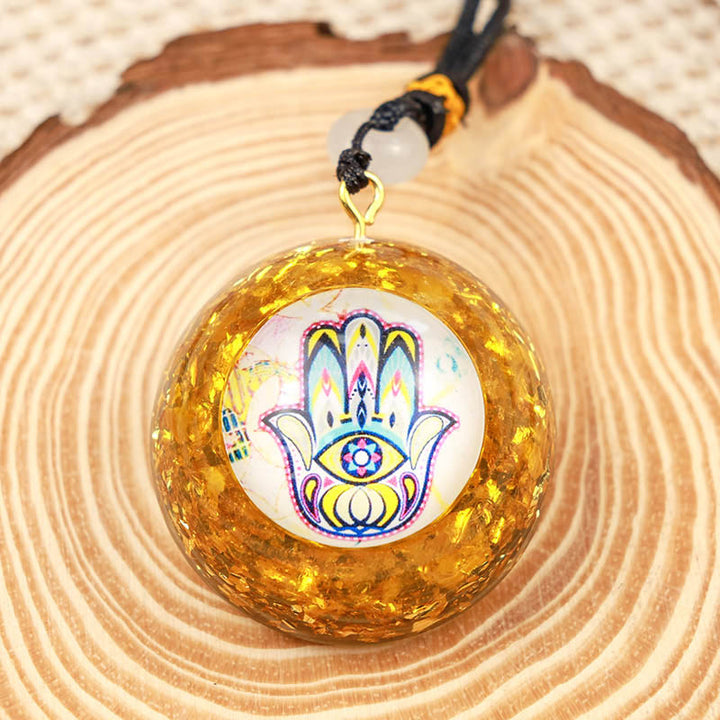 Collier Hamsa de guérison en citrine naturelle Olivenorma