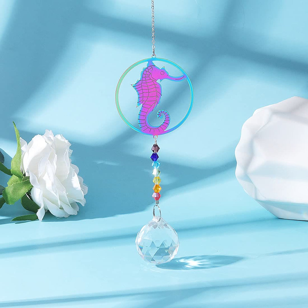 Carillon éolien à suspendre en cristal transparent avec perles chakra Olivenorma