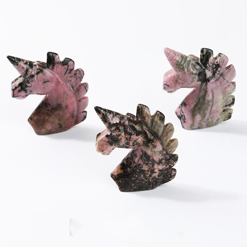 Olivenorma Figurine de licorne en cristal naturel de 2 pouces Décoration en pierres précieuses