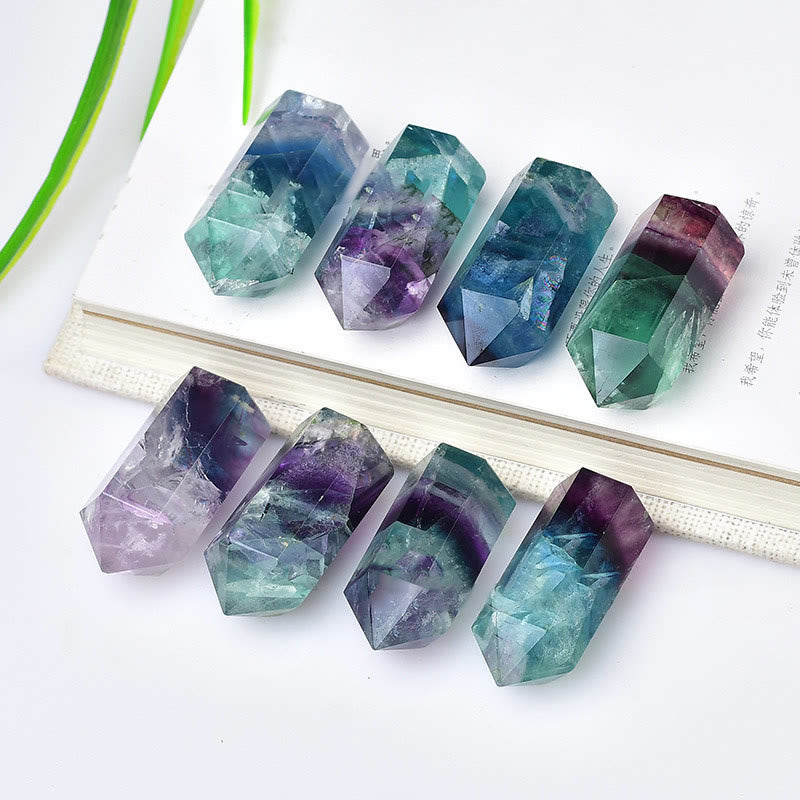 Baguettes à pointes en cristal de fluorite arc-en-ciel Olivenorma