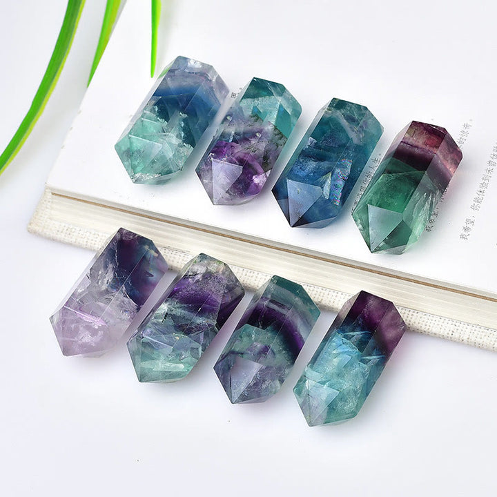 Baguettes à pointes en cristal de fluorite arc-en-ciel Olivenorma