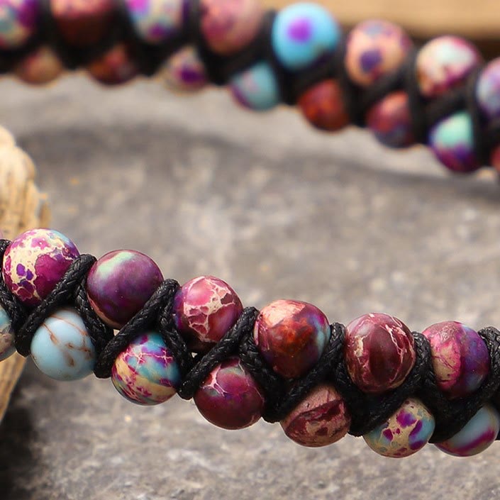 Bracelet bohème tissé à la main avec cœur creux