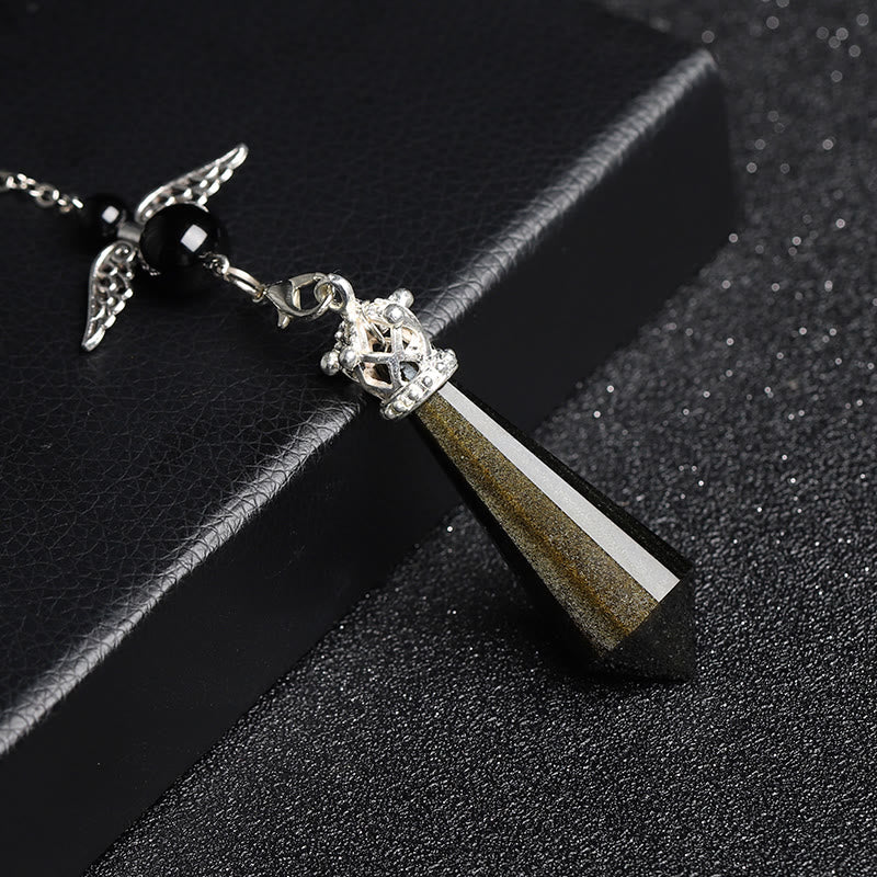 Pendule Ailes d'ange en cristal de labradorite Olivenorma