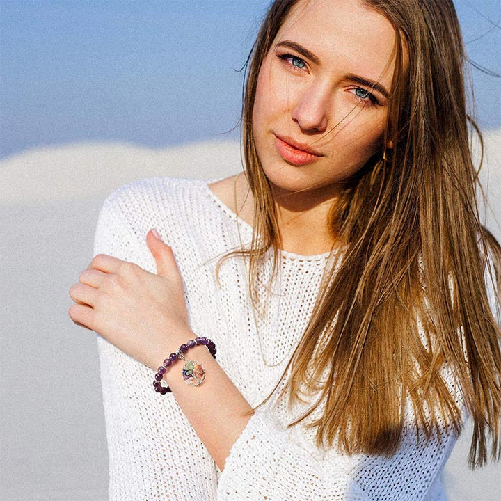 Bracelet Chakra Arbre de Vie Améthyste