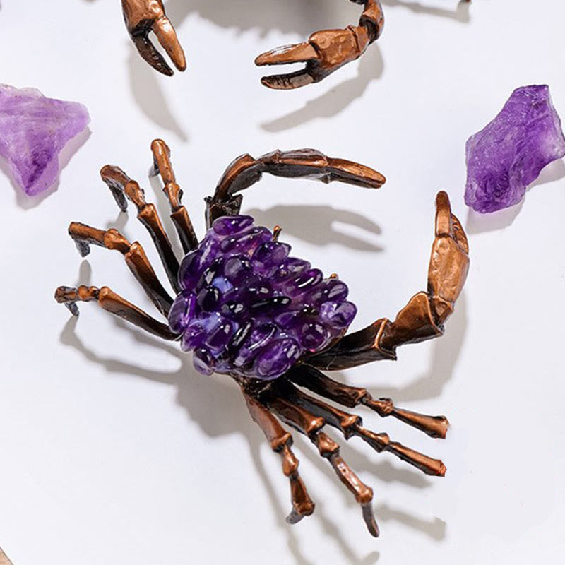 Ornement de crabe en gravier d'améthyste naturelle Olivenorma Décoration en pierres précieuses