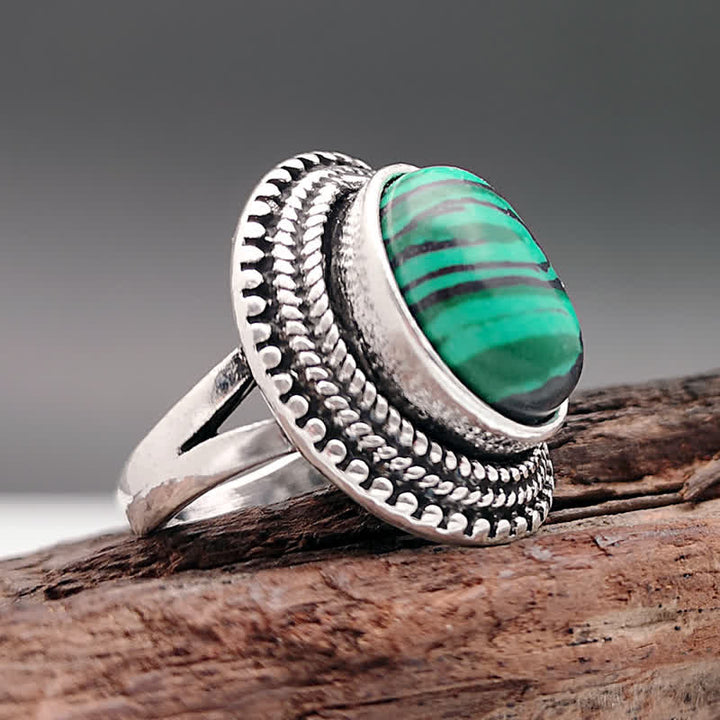 Bague de protection en malachite naturelle