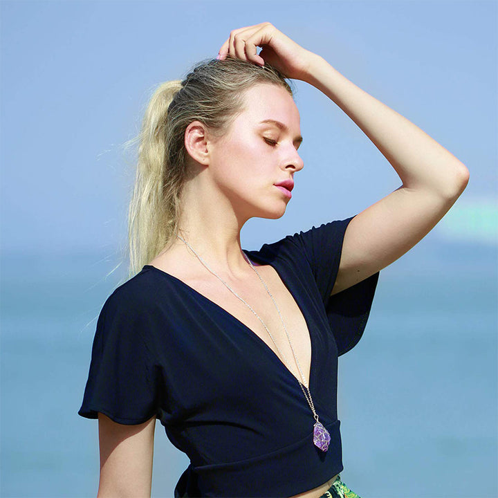 Collier de guérison en cristal d'améthyste Olivenorma