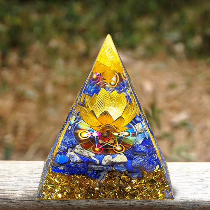 Olivenorma Lapis Lazuli Lotus Symbole Reki Orgone Pyramide