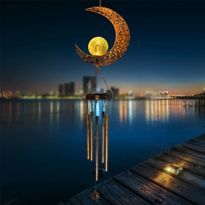 Ornements de carillon éolien solaire de lune ou de soleil Olivenorma