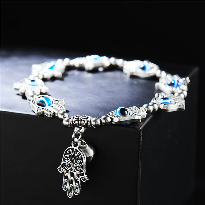 Bracelet pendentif Hamsa mauvais œil en époxy et zircon Olivenorma