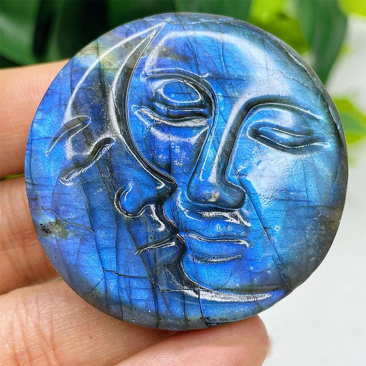 Ornements de visage de lune en labradorite naturelle Olivenorma Décoration en pierres précieuses