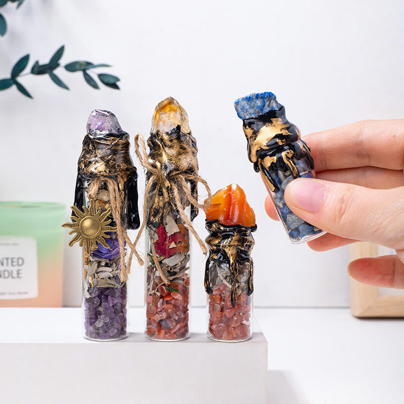 Olivenorma « Witch's Wish » – Bouteille d'énergie en pierre brute de cristal naturel