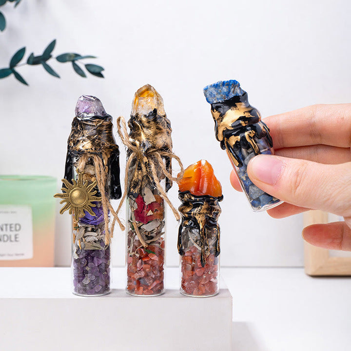 Olivenorma « Witch's Wish » – Bouteille d'énergie en pierre brute de cristal naturel