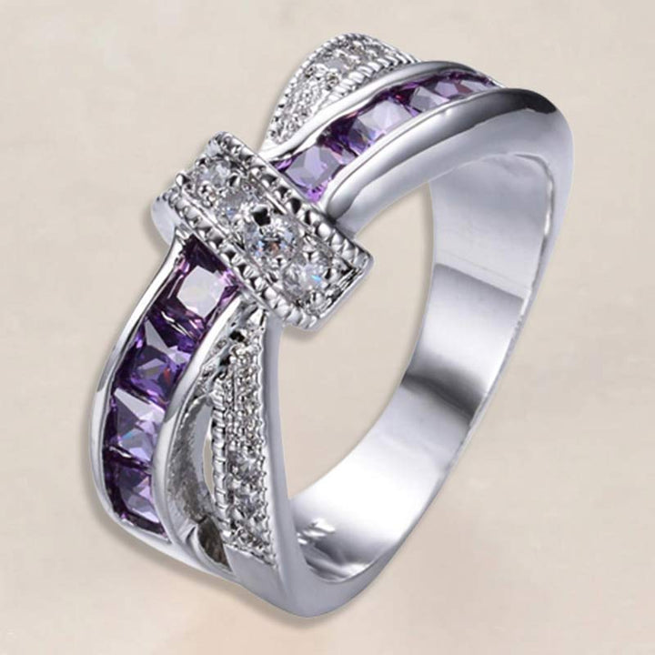 Bague nœud papillon en saphir avec pierre de naissance de septembre Olivenorma