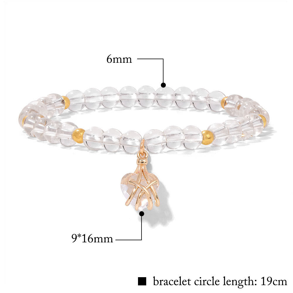Bracelet à breloques en forme de cœur en pierre naturelle Olivenorma