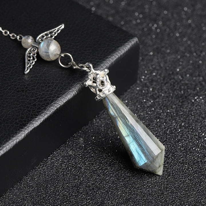 Pendule Ailes d'ange en cristal de labradorite Olivenorma