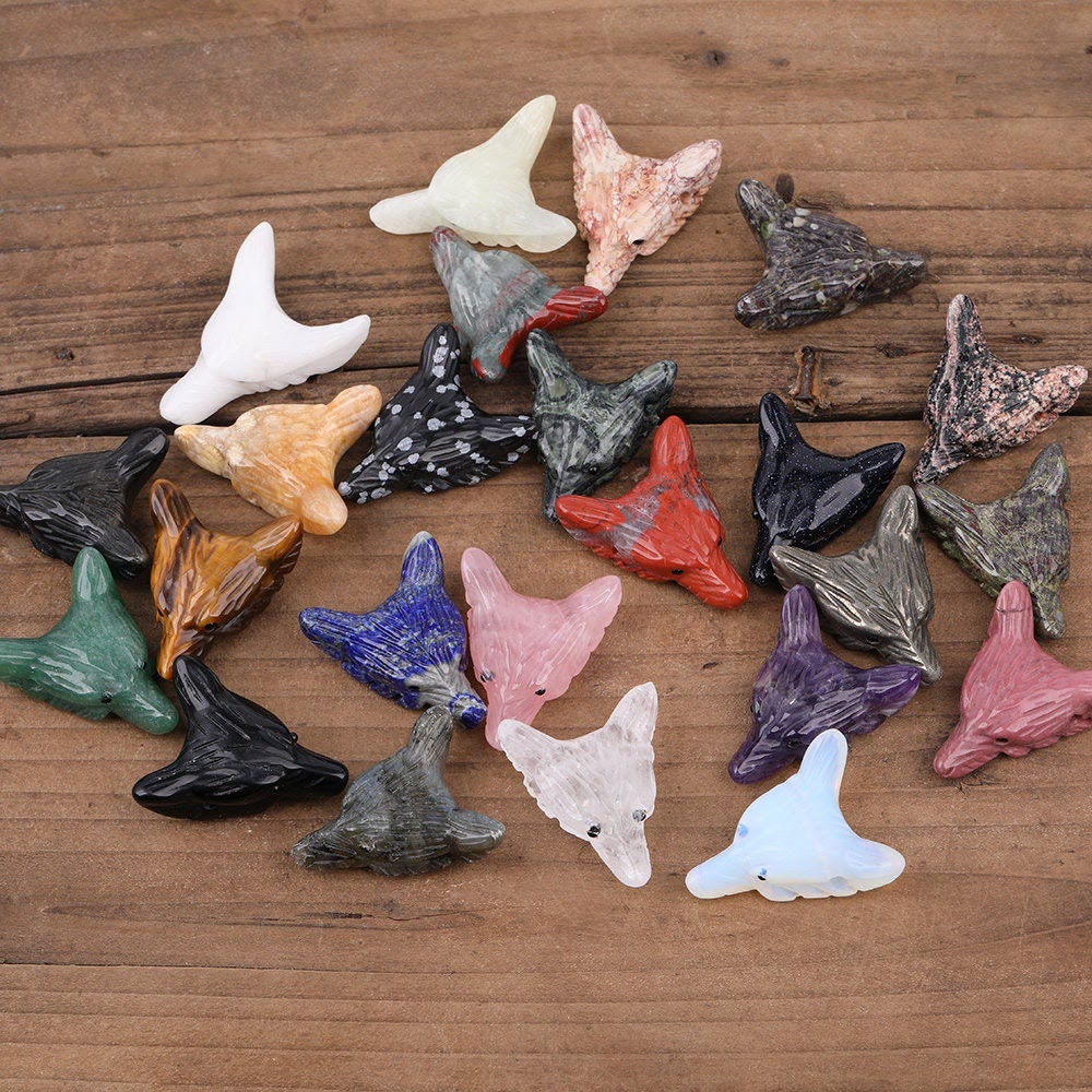 Tête de loup sculptée en cristal naturel Olivenorma, accessoire de décoration en pierres précieuses - image 38