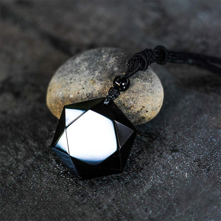 Collier Talisman en Obsidienne de Qualité Supérieure