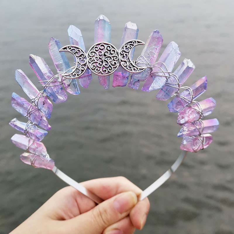 Couronne de cristal de lune féerique en fluorite Olivenorma