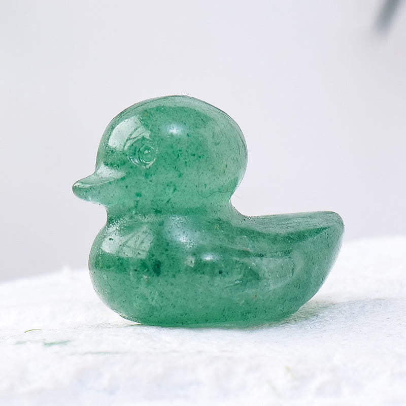 Décoration en pierre précieuse sculptée en forme de canard en cristal de quartz Olivenorma de 1,2 pouce