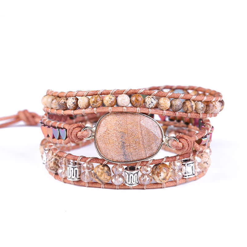 Bracelet enroulé en jaspe naturel Olivenorma
