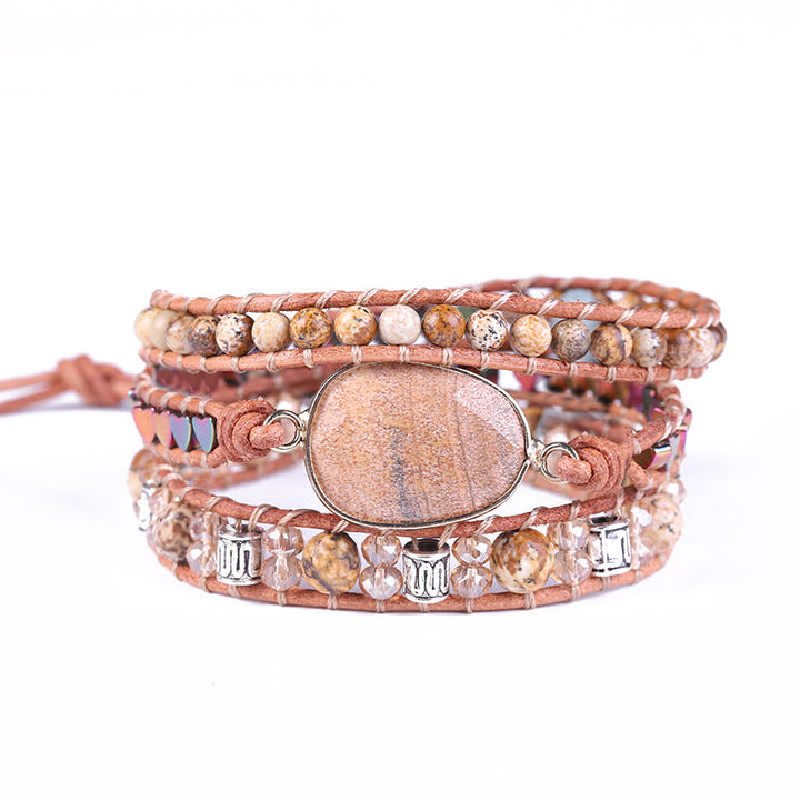 Bracelet enroulé en jaspe naturel Olivenorma