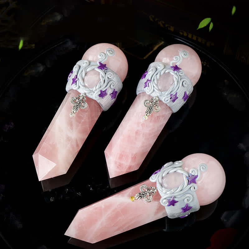Baguettes en cristal de quartz rose naturel Olivenorma