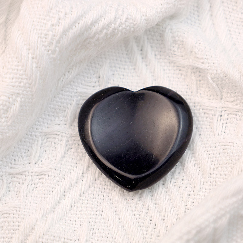 Pierre de protection contre les soucis du cœur en obsidienne noire Olivenorma