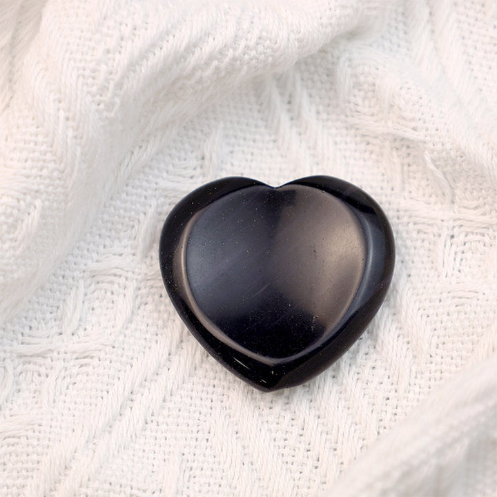 Pierre de protection contre les soucis du cœur en obsidienne noire Olivenorma