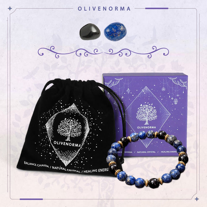 Bracelet Olivenorma « Healing Trust » en lapis-lazuli et onyx noir