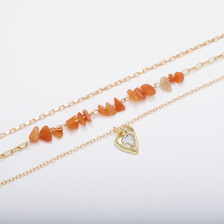 Collier à pendentif en forme de cœur irrégulier en agate blanche et zircone Olivenorma