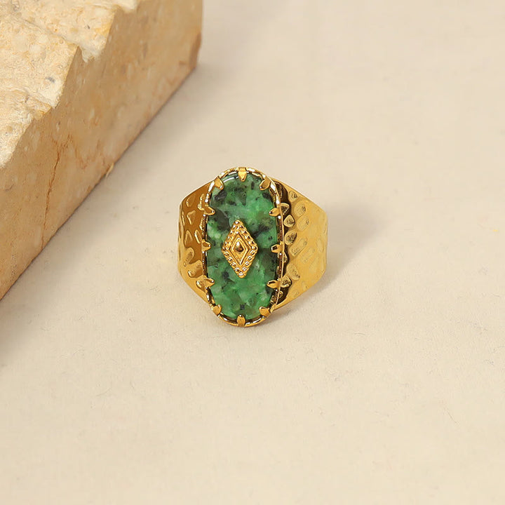 Bague ajustable en turquoise africaine Olivenorma