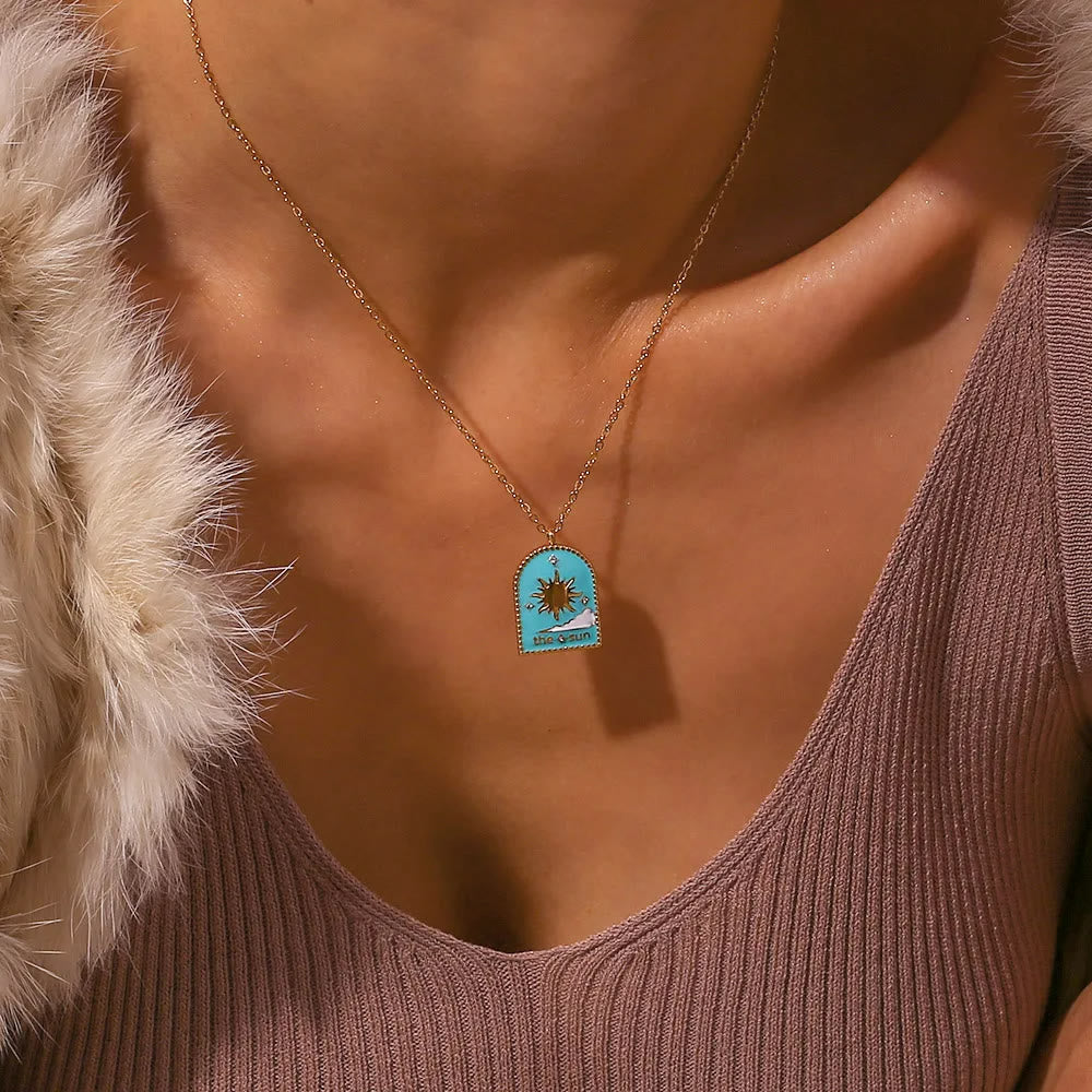 Collier de Tarot Olivenorma Blue Evil Eye Galaxy Sun