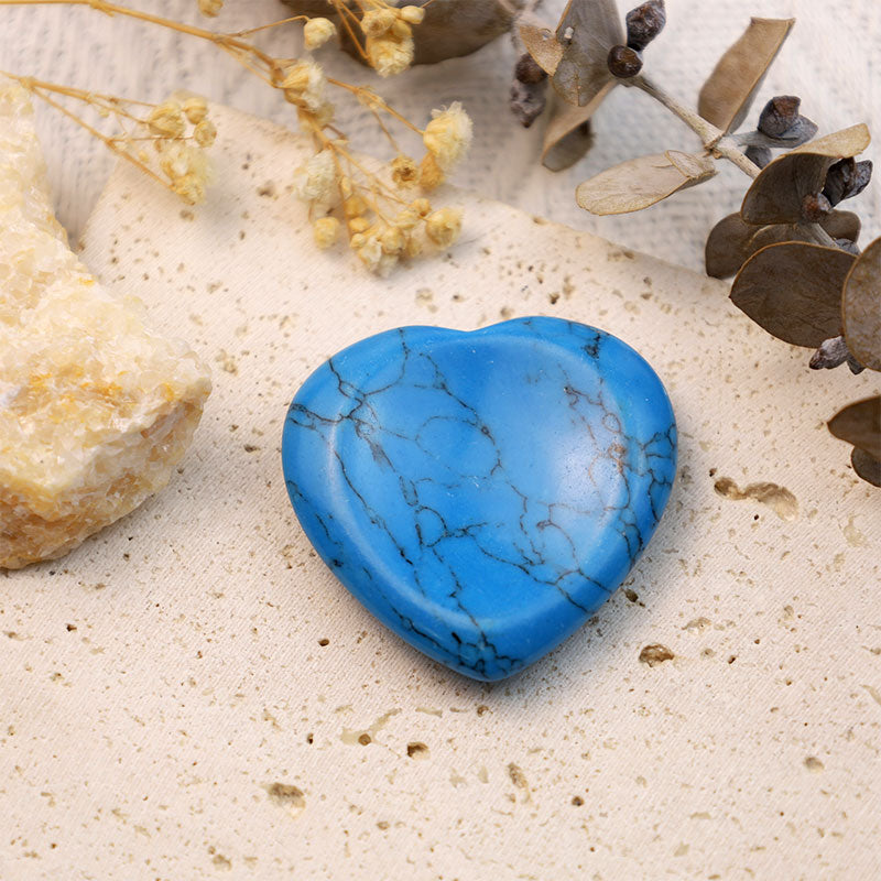 Pierre d'inquiétude en forme de cœur bleu turquoise Olivenorma