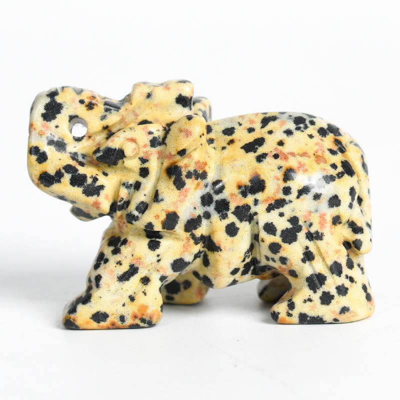 Figurine d'éléphant sculptée Olivenorma 1,5/2 pouces Décoration en pierres précieuses