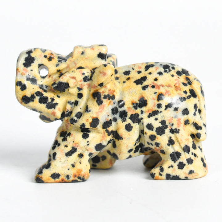 Figurine d'éléphant sculptée Olivenorma 1,5/2 pouces Décoration en pierres précieuses