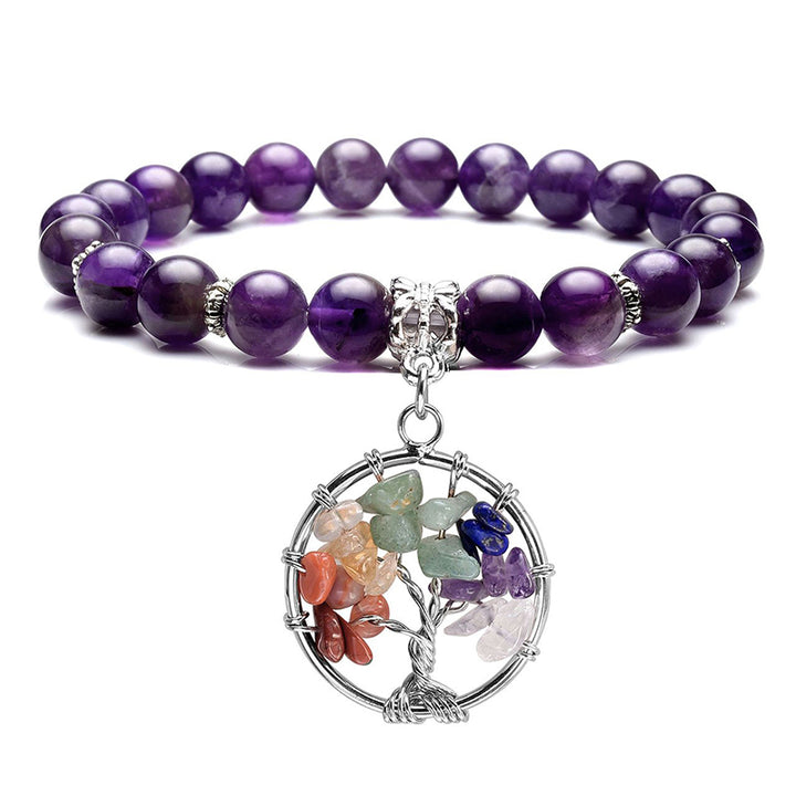 Bracelet Chakra Arbre de Vie Améthyste