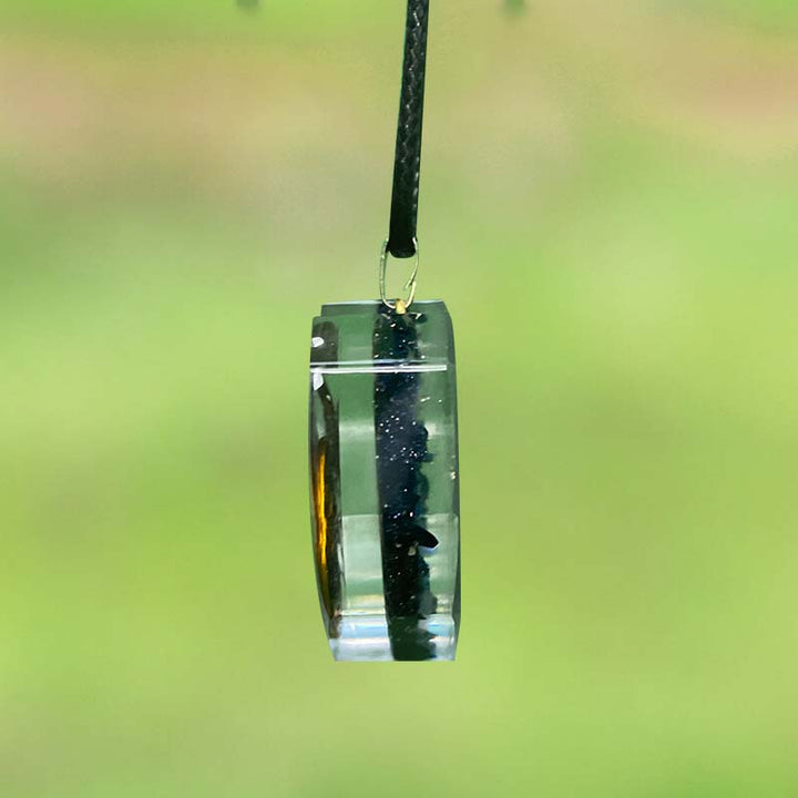Collier coeur en cristal naturel en grès bleu Olivenorma