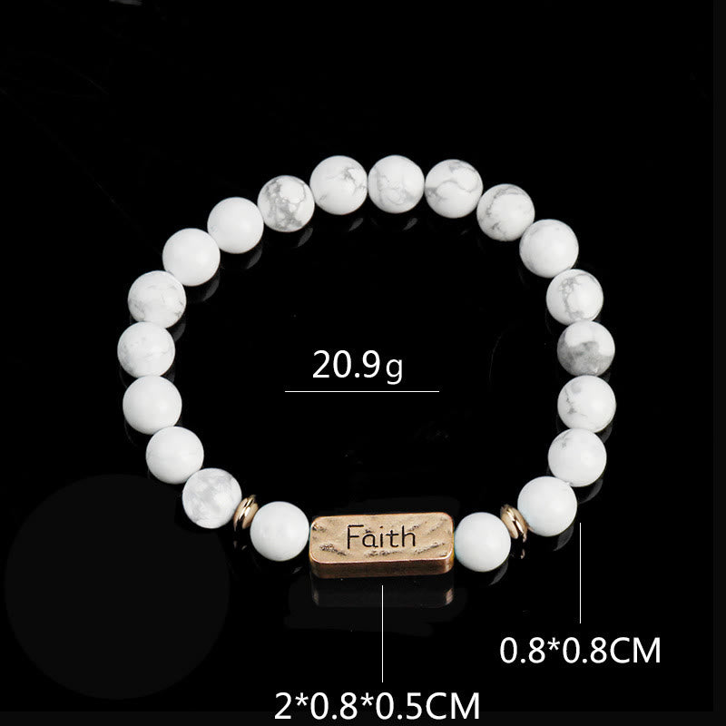 Bracelet gravé Active Faith en pierres précieuses naturelles Olivenorma