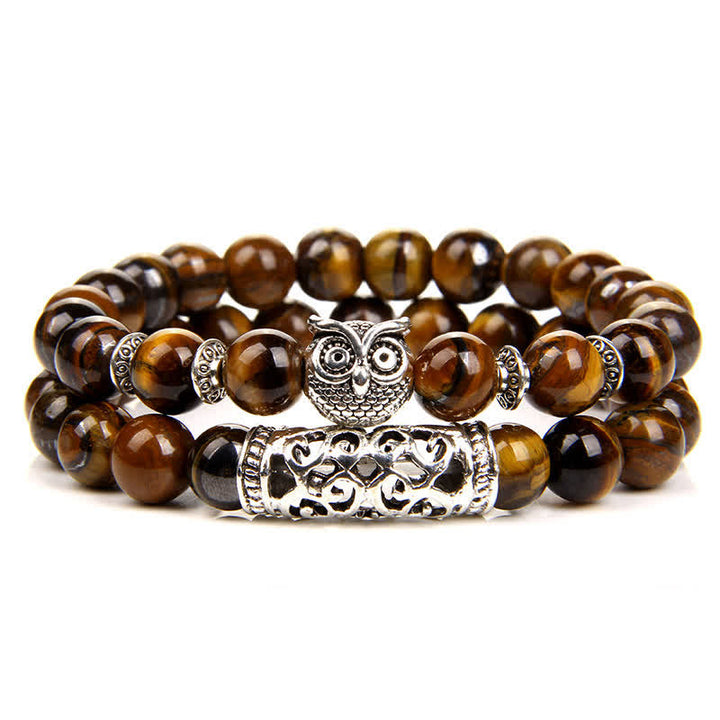 Bracelet de perles en cristal naturel hibou Olivenorma