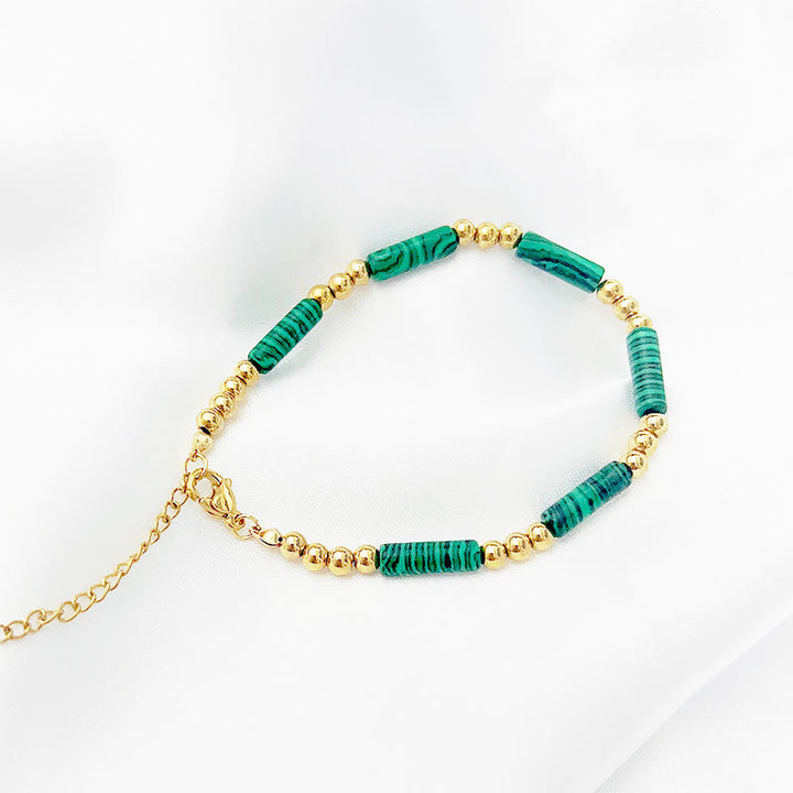 Bracelet de perles en tube de pierre naturelle rectangulaire Olivenorma